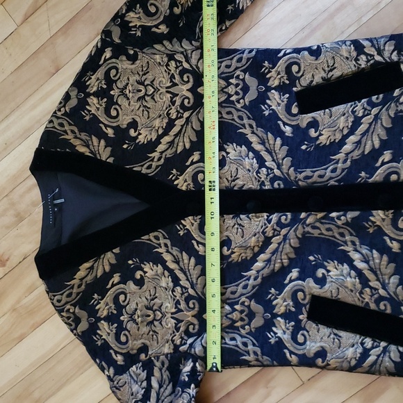 🏷Endless Rose NWOT Barocque & Velvet Button Down Jacket - Black/Gold - M - Picture 15 of 17